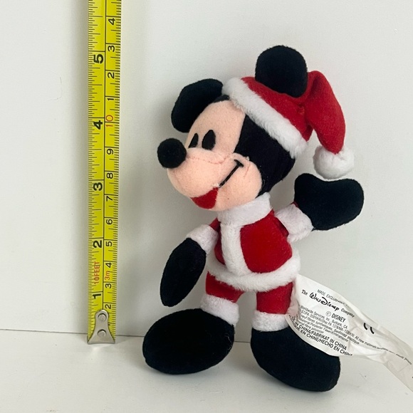 Mickey Mouse Miniature Santa Outfit Stuffed And PVC Pellets Toy - Picture 10 of 11